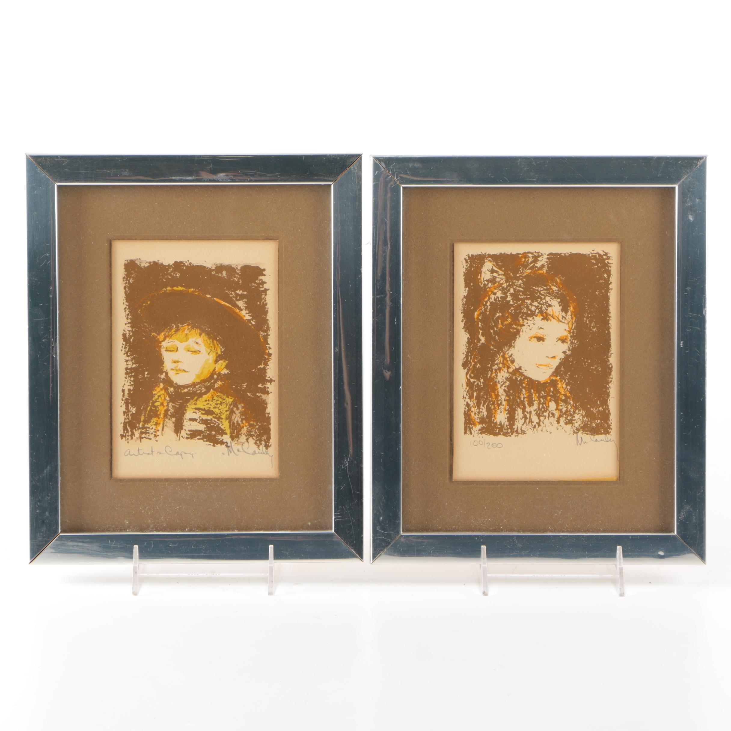 Bill McCauley Limited Edition Color Lithograph Prints of Children