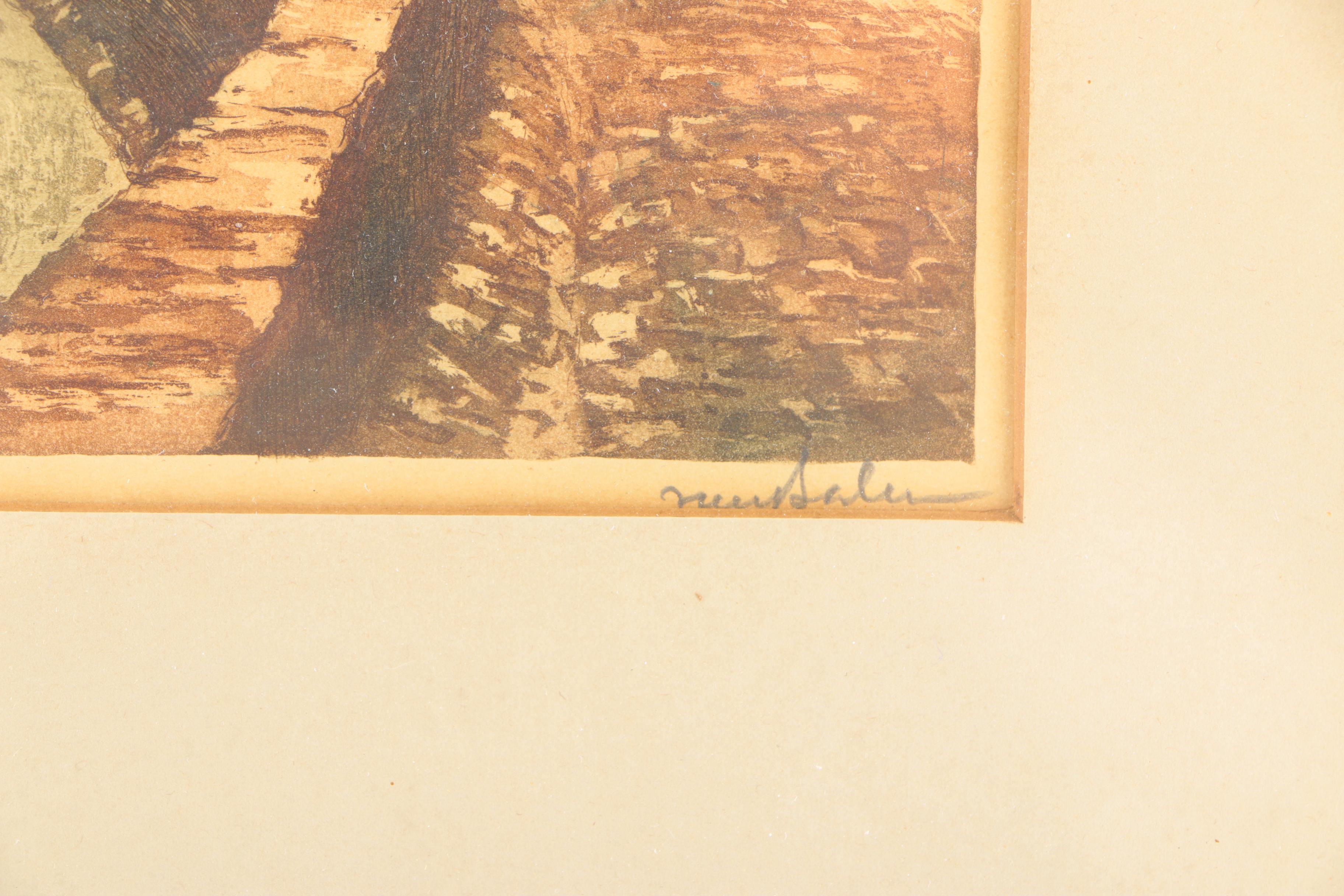 Hand Colored Aquatint of European Cityscape With Bridge