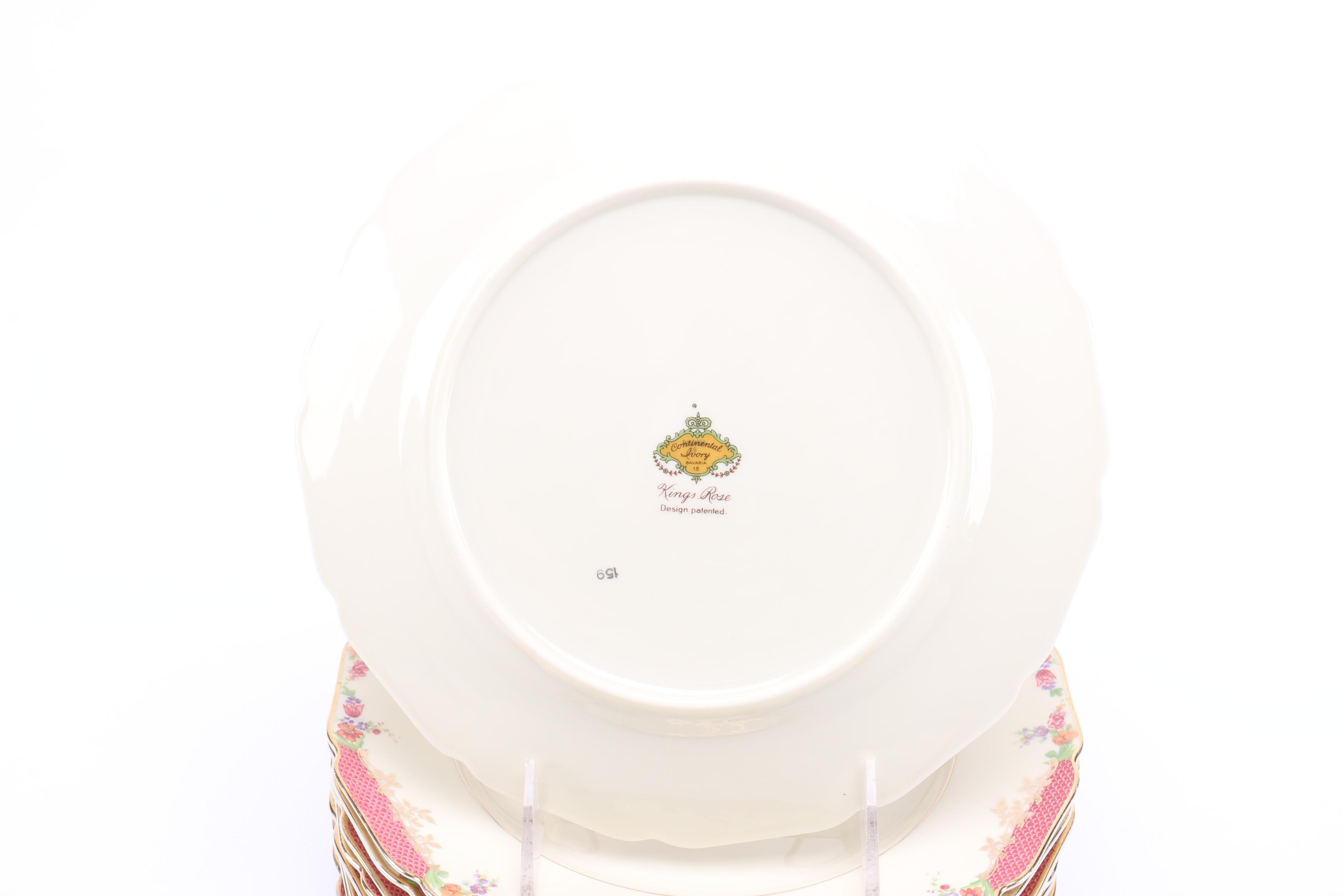 Continental Ivory "Kings Rose" Dishes