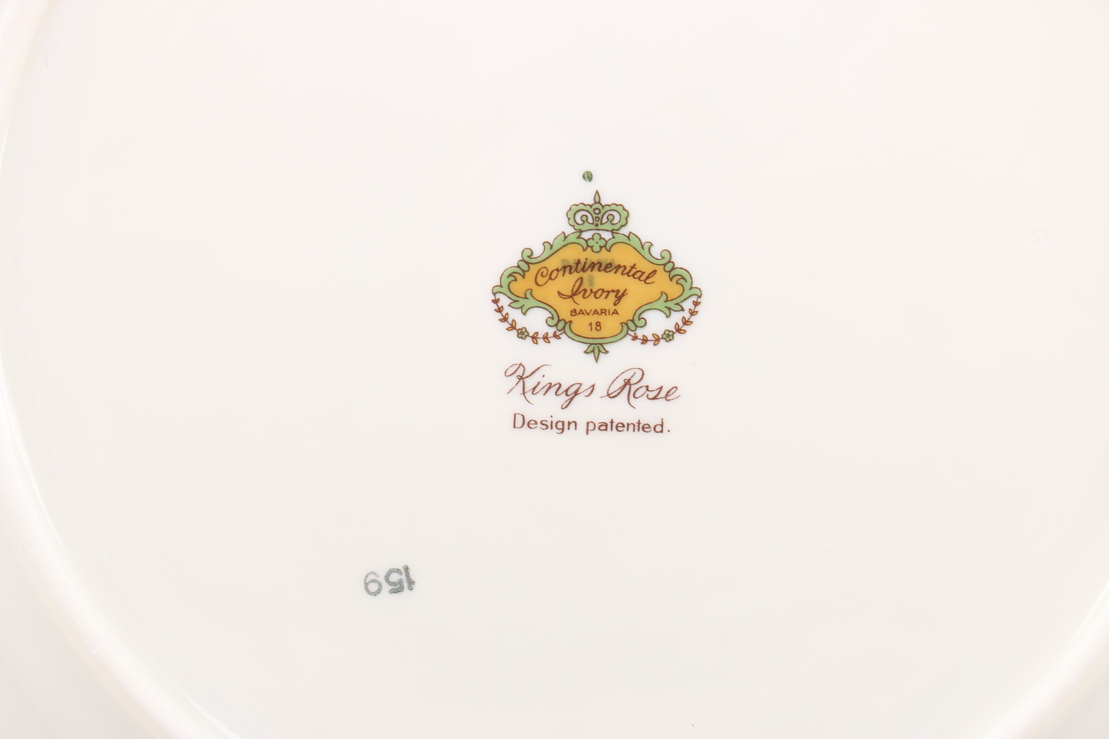 Continental Ivory "Kings Rose" Dishes
