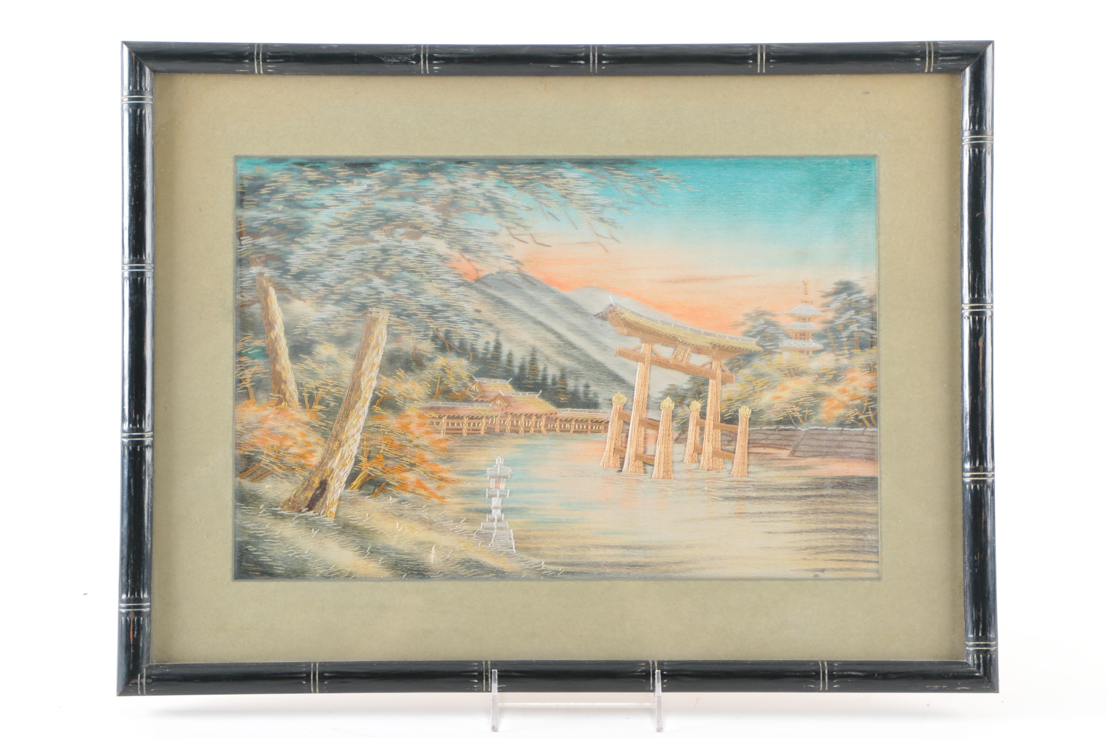 Japanese Inspired Embroidered Textile Landscapes