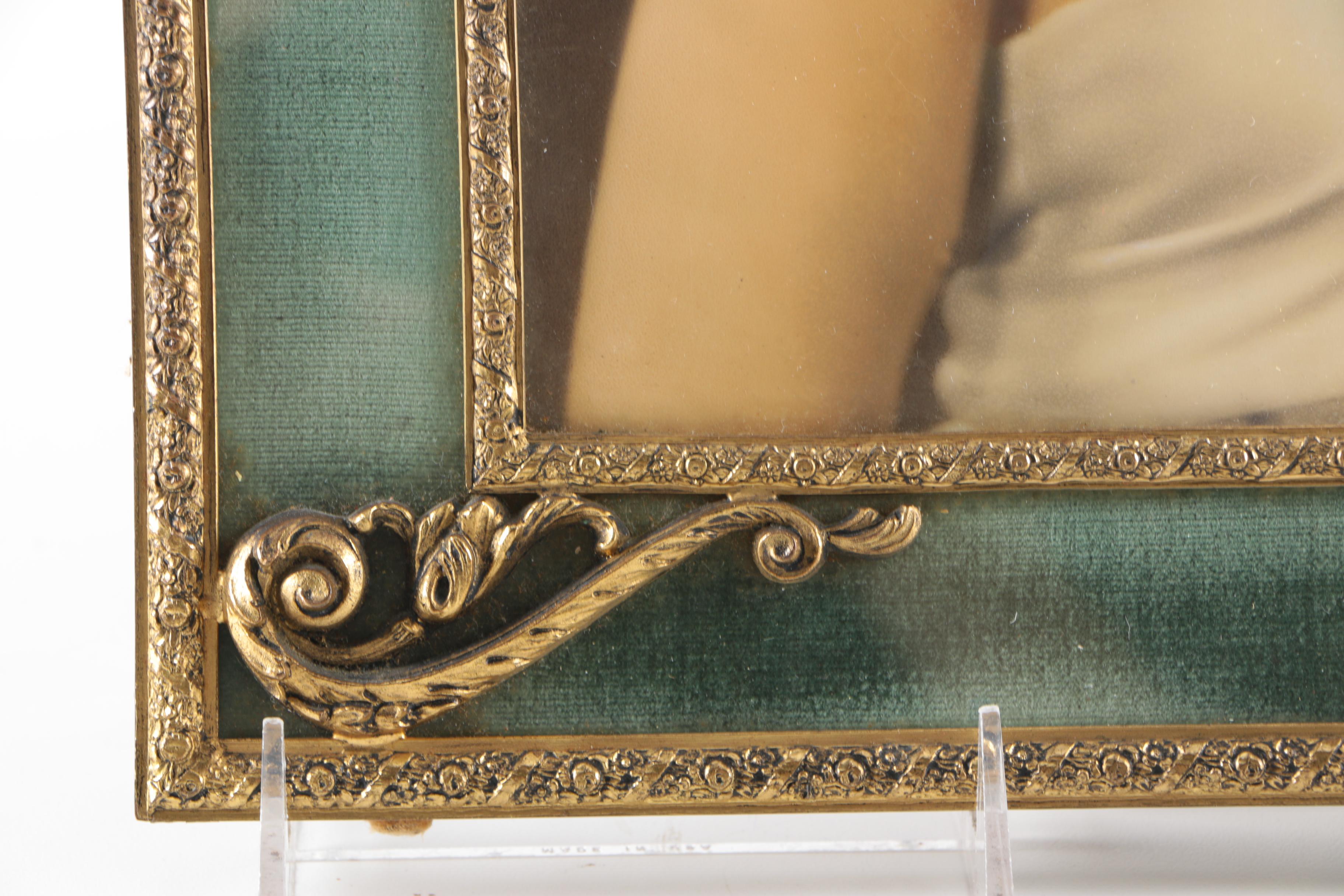 Mid-Century Hand-Tinted Photographic Portrait with Antique Frame