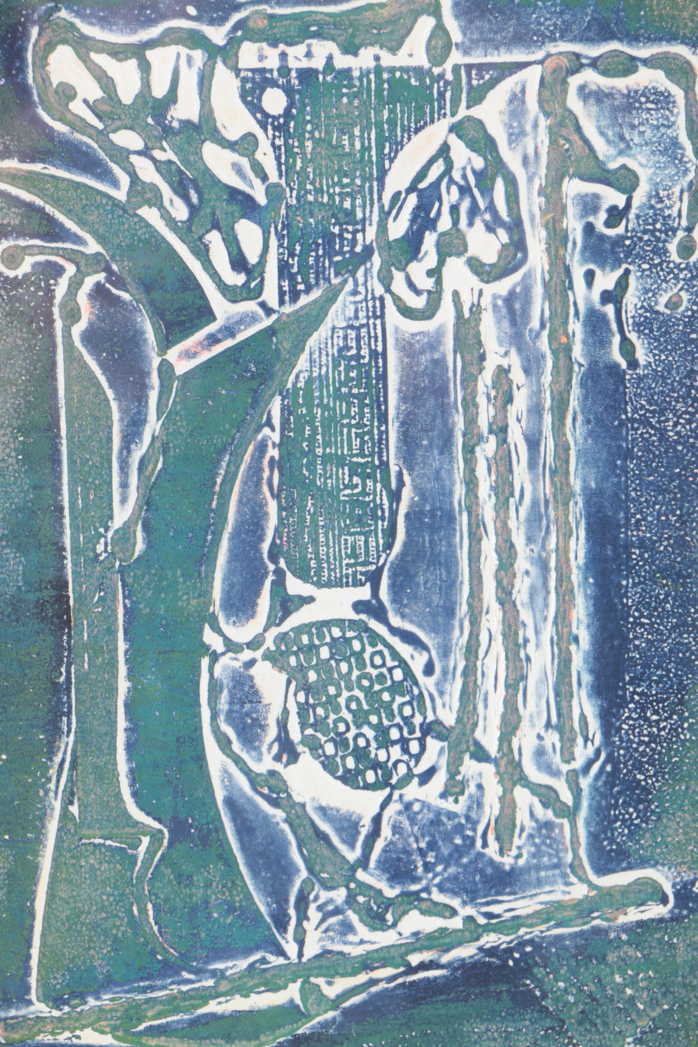 M. Isaacs Limited Edition Artist's Proof Collagraph Print "The Plane Tree"