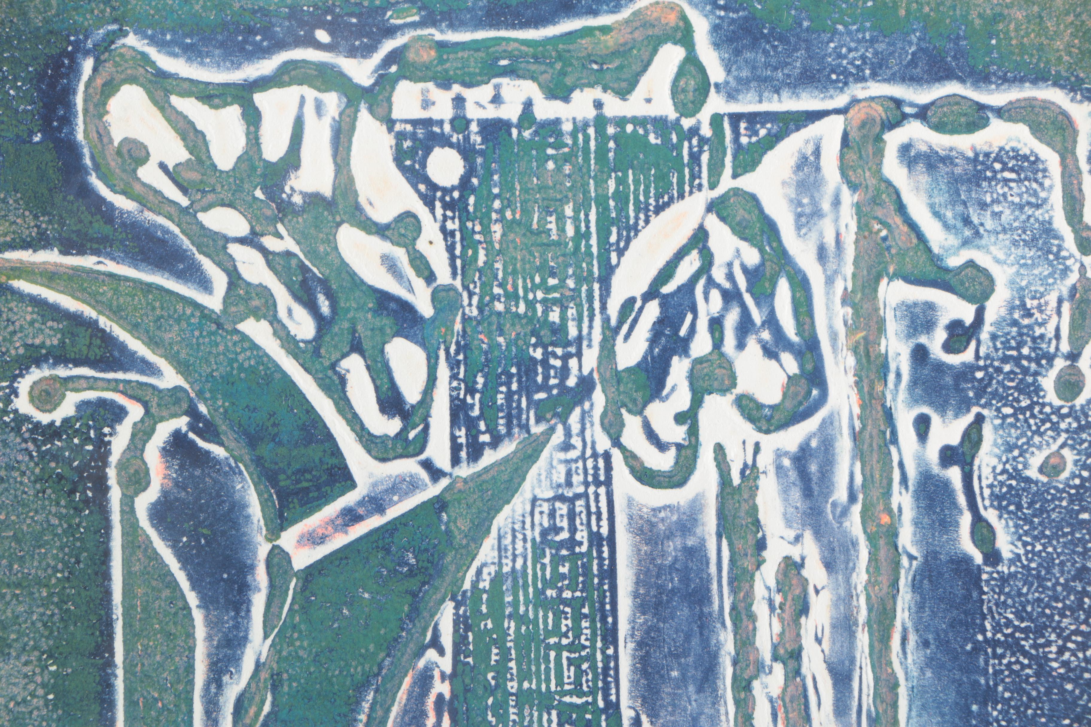 M. Isaacs Limited Edition Artist's Proof Collagraph Print "The Plane Tree"