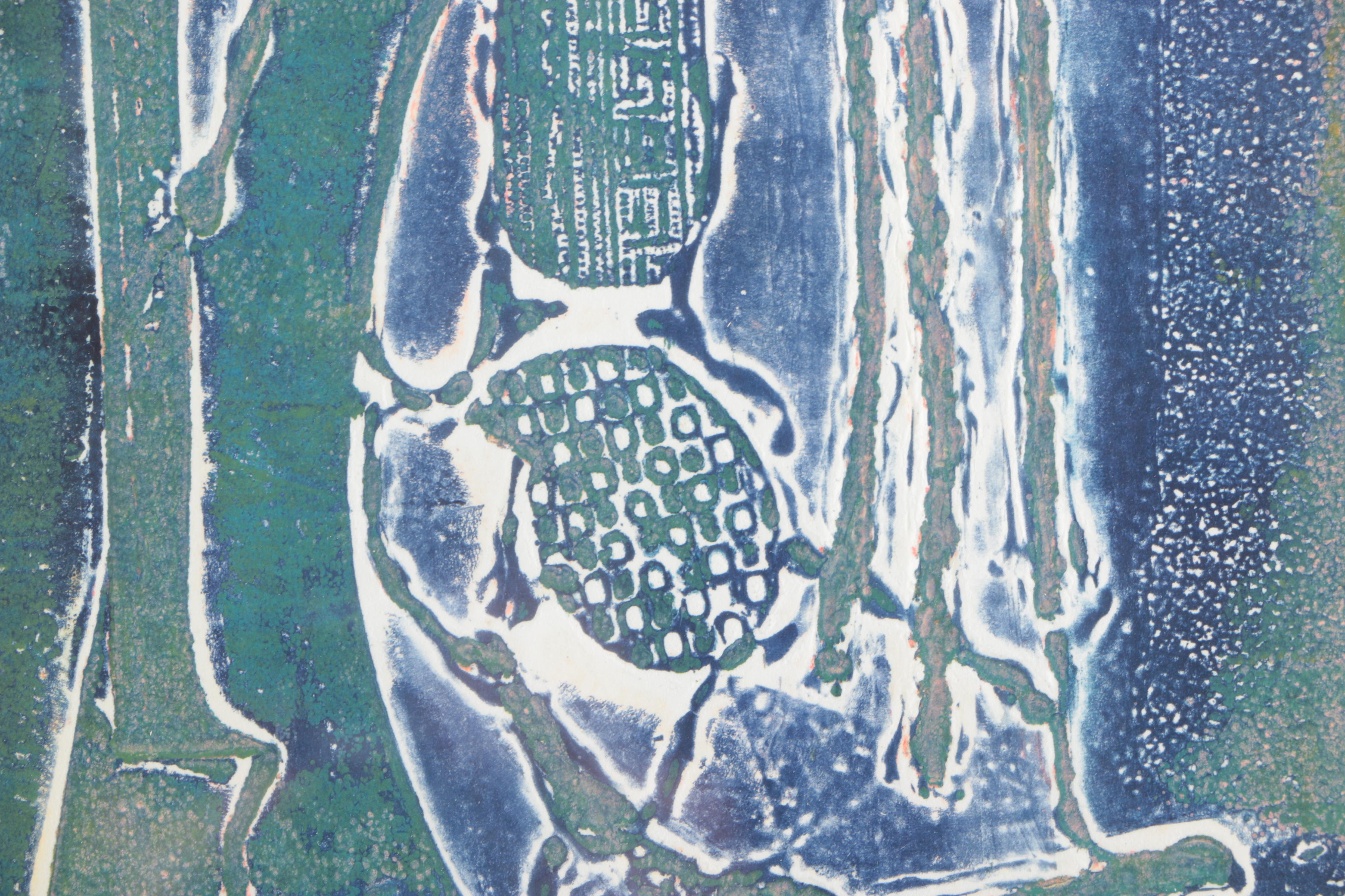 M. Isaacs Limited Edition Artist's Proof Collagraph Print "The Plane Tree"