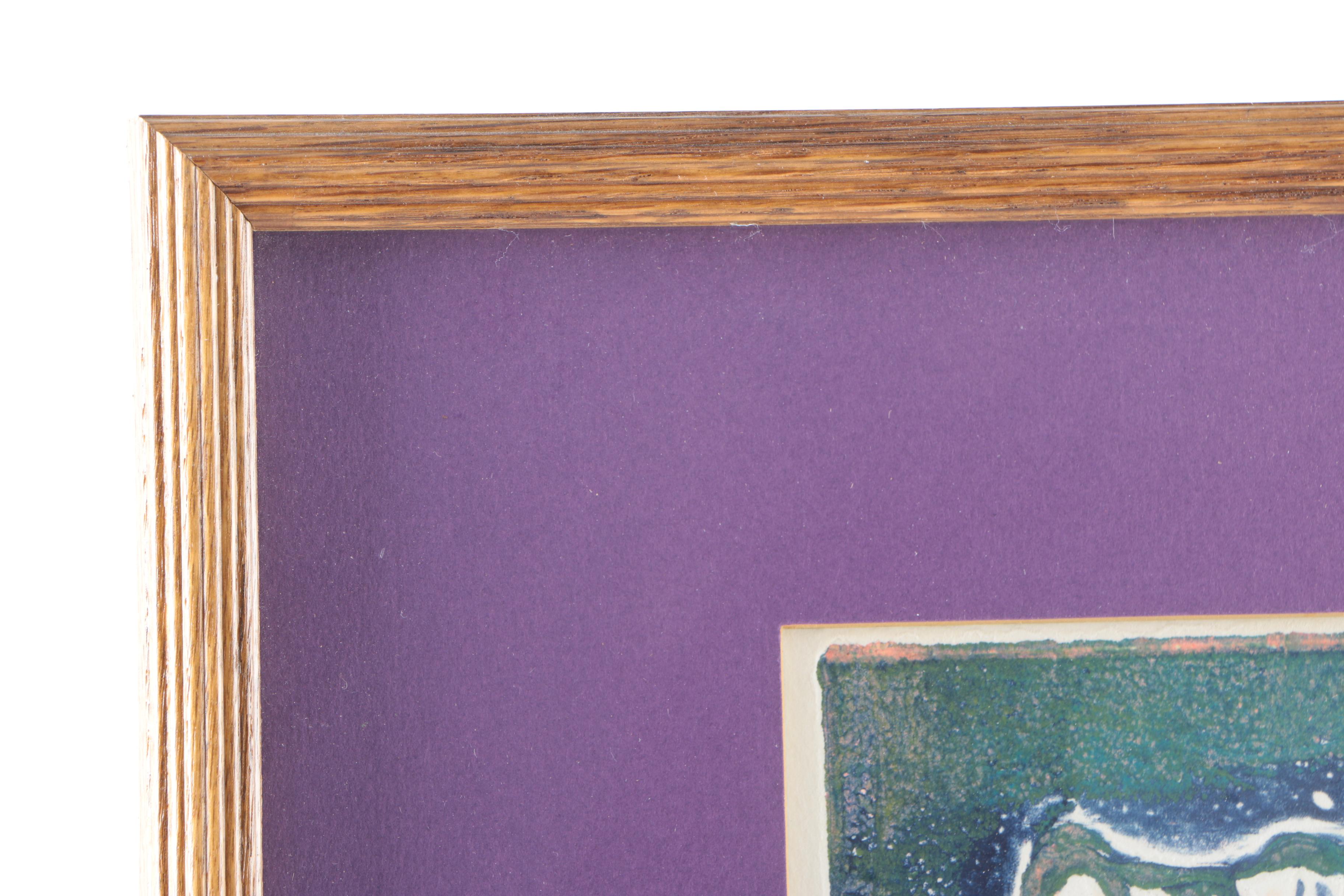 M. Isaacs Limited Edition Artist's Proof Collagraph Print "The Plane Tree"