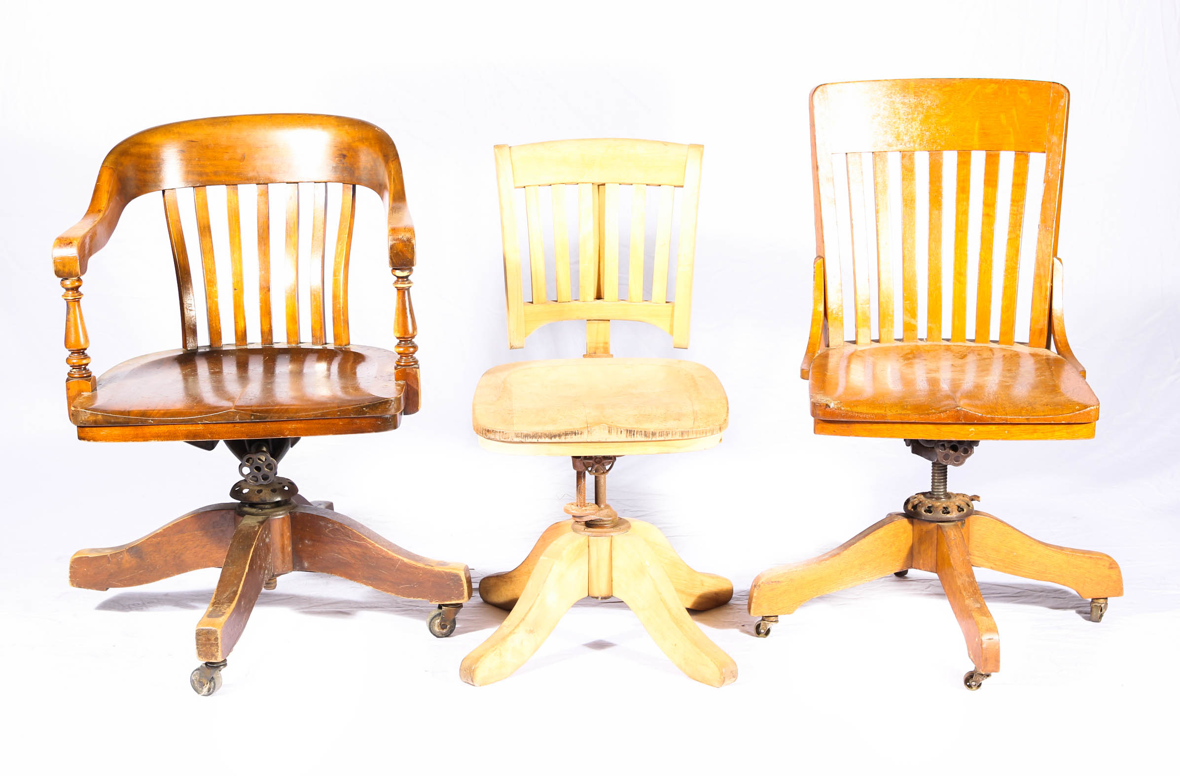 Three Vintage Desk Chairs