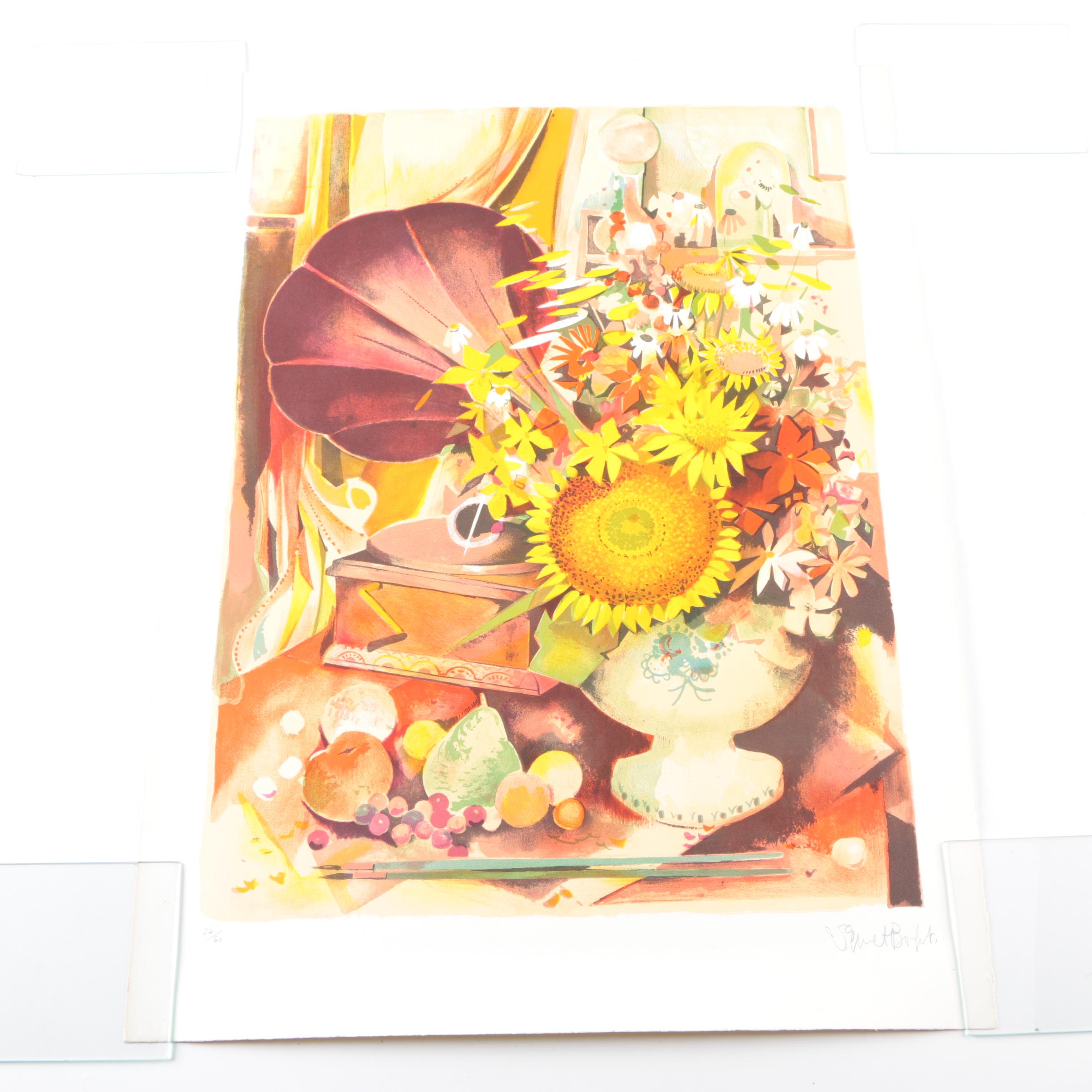 Robert Vernet Bonfort Limited Edition Color Lithograph "Bouquet"