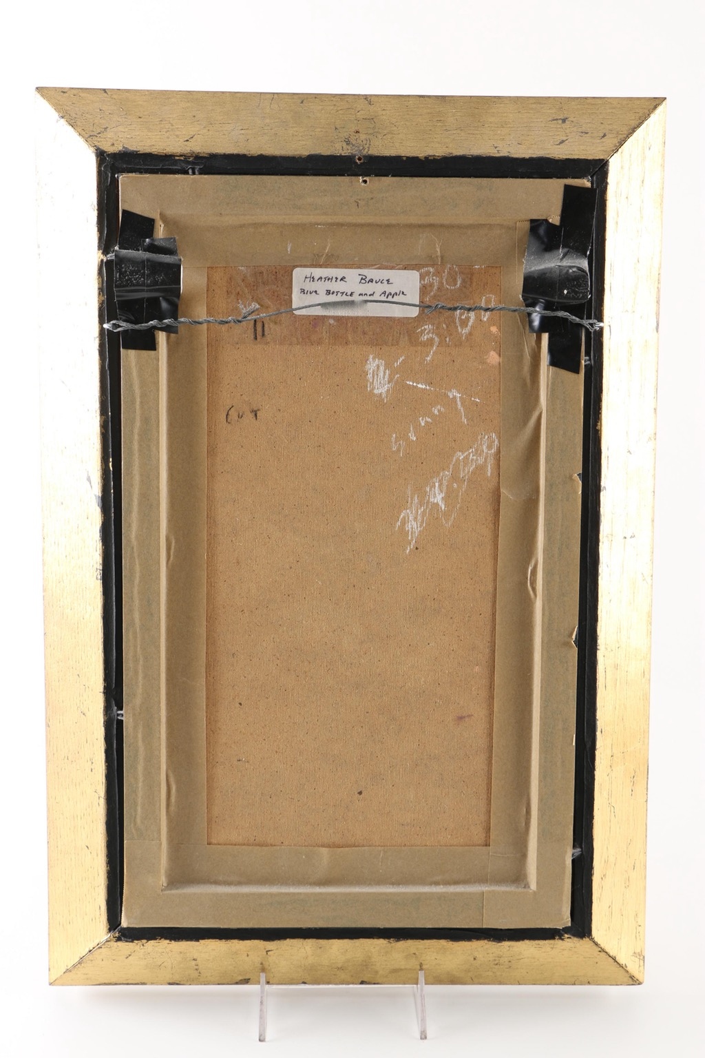 Oil Painting by Heather Bruce Titled "Blue Bottle and Apple"