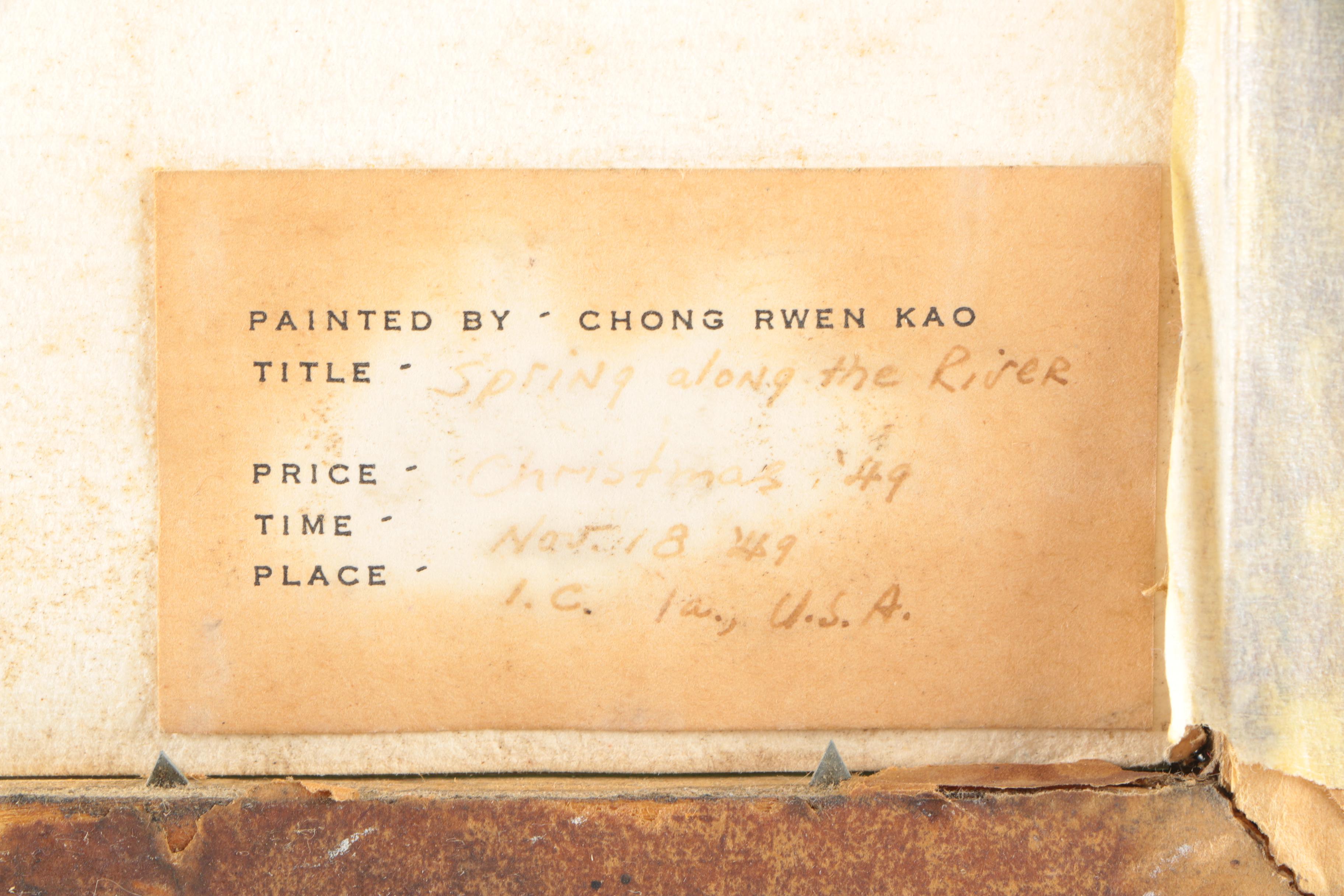 Chong Rwen Kao Watercolor Painting "Spring Along the River"