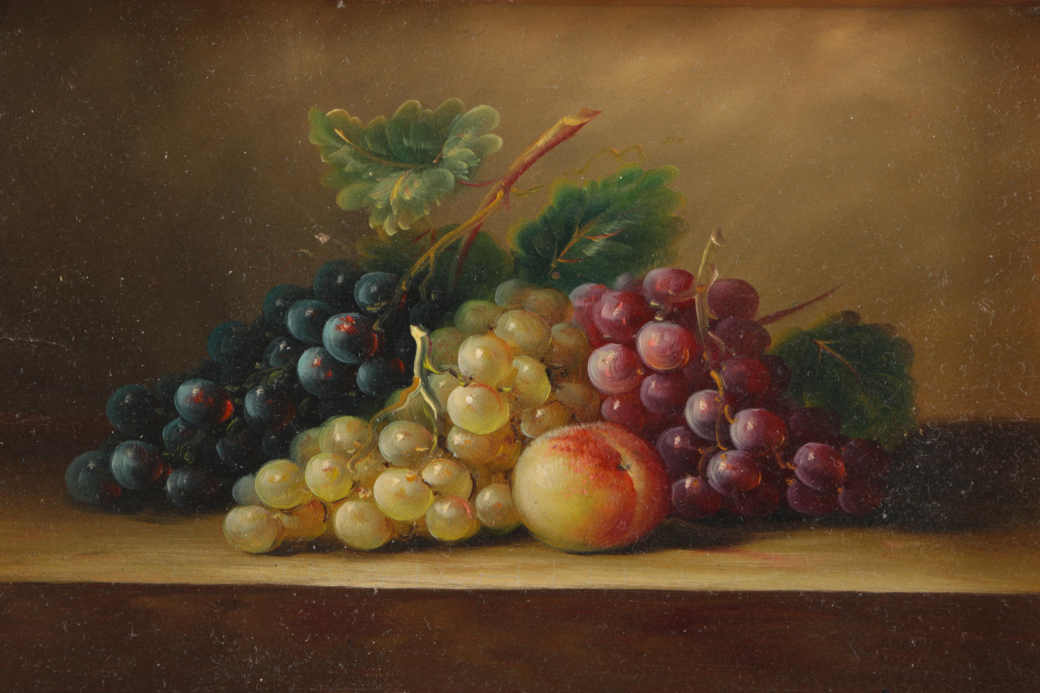 Framed Still Life Oil Painting on Wood Panel