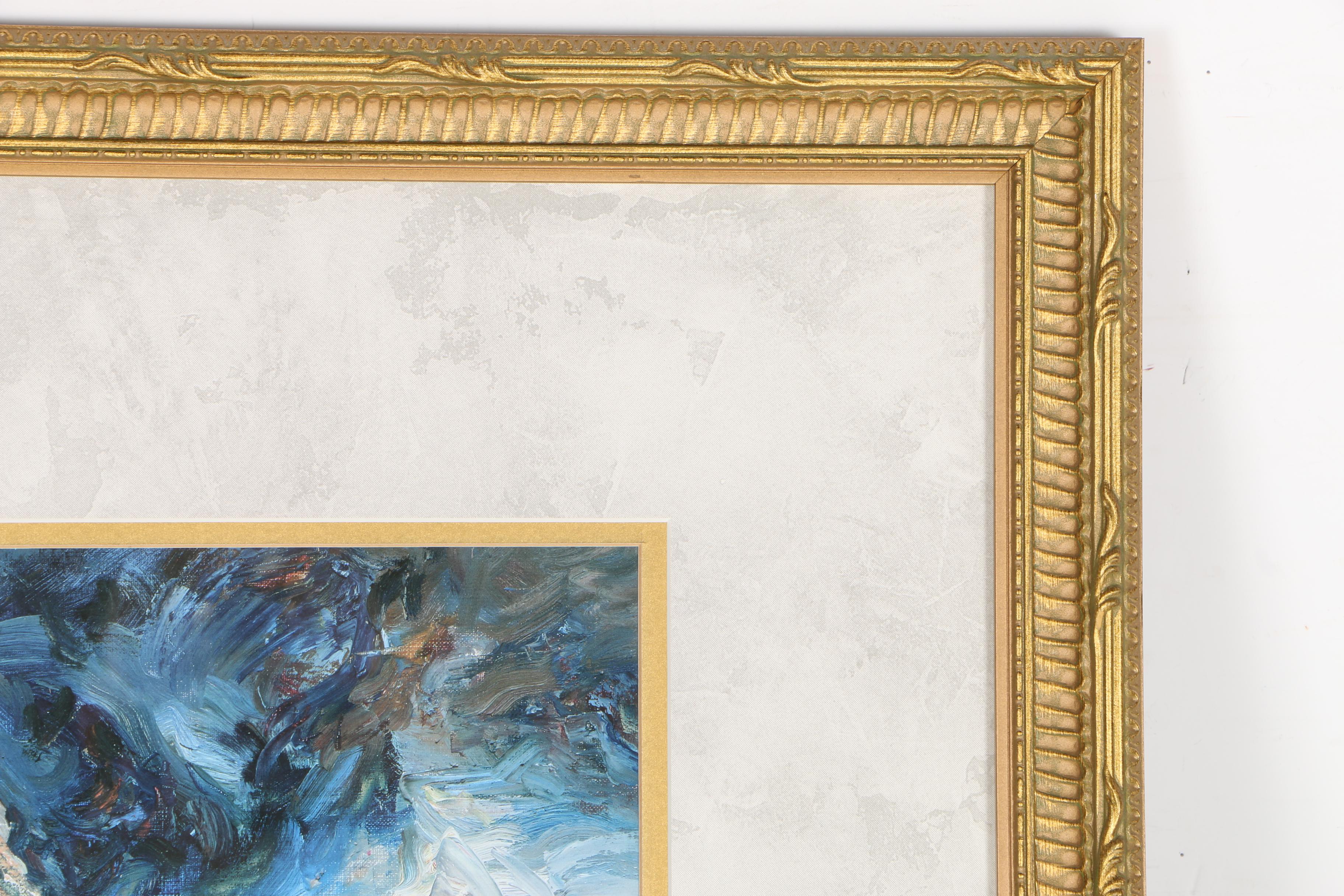 Jose Royo Offset Lithograph of Woman With Flowers