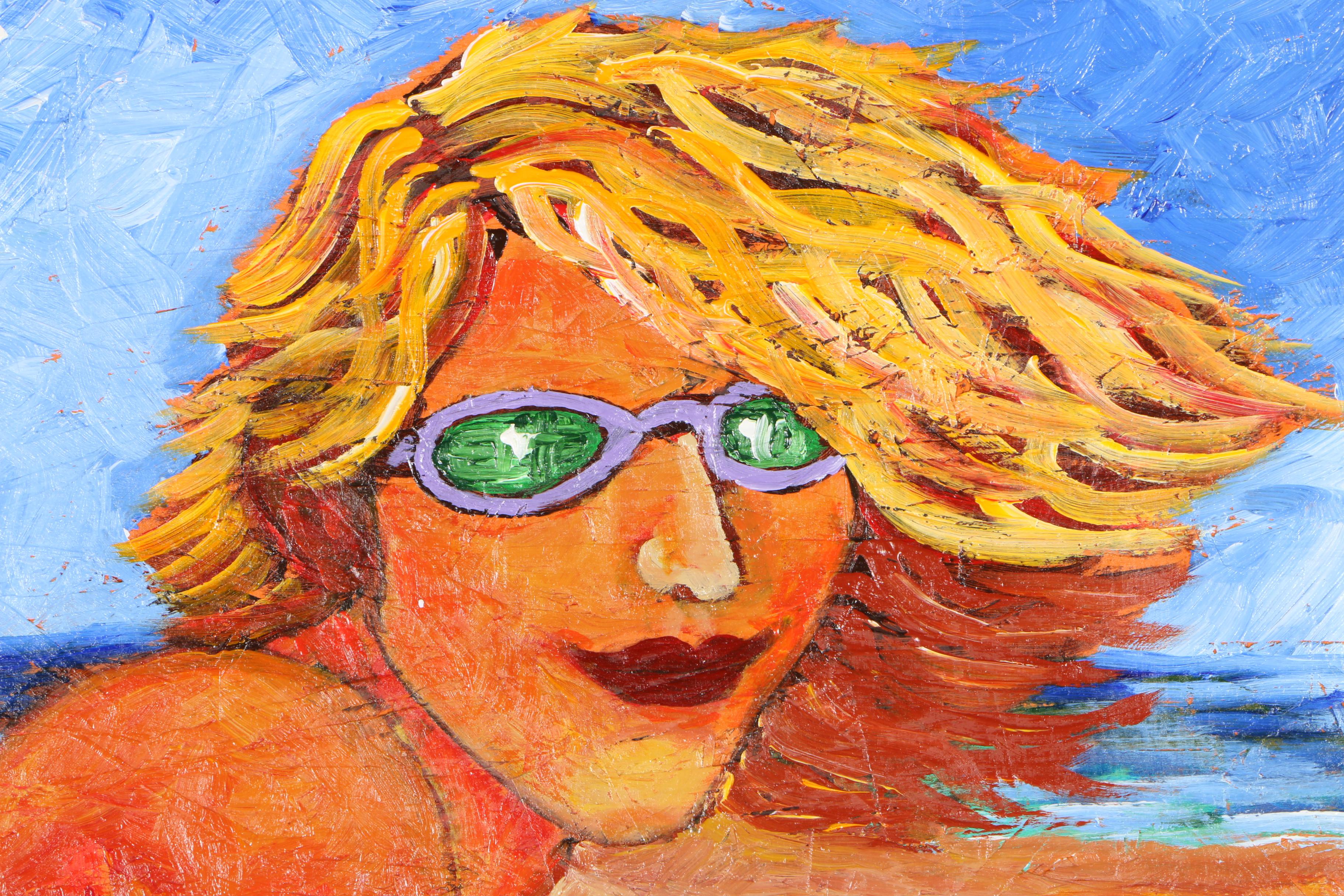 Sawyer Original Oil Painting of Female Nude Sunbathing