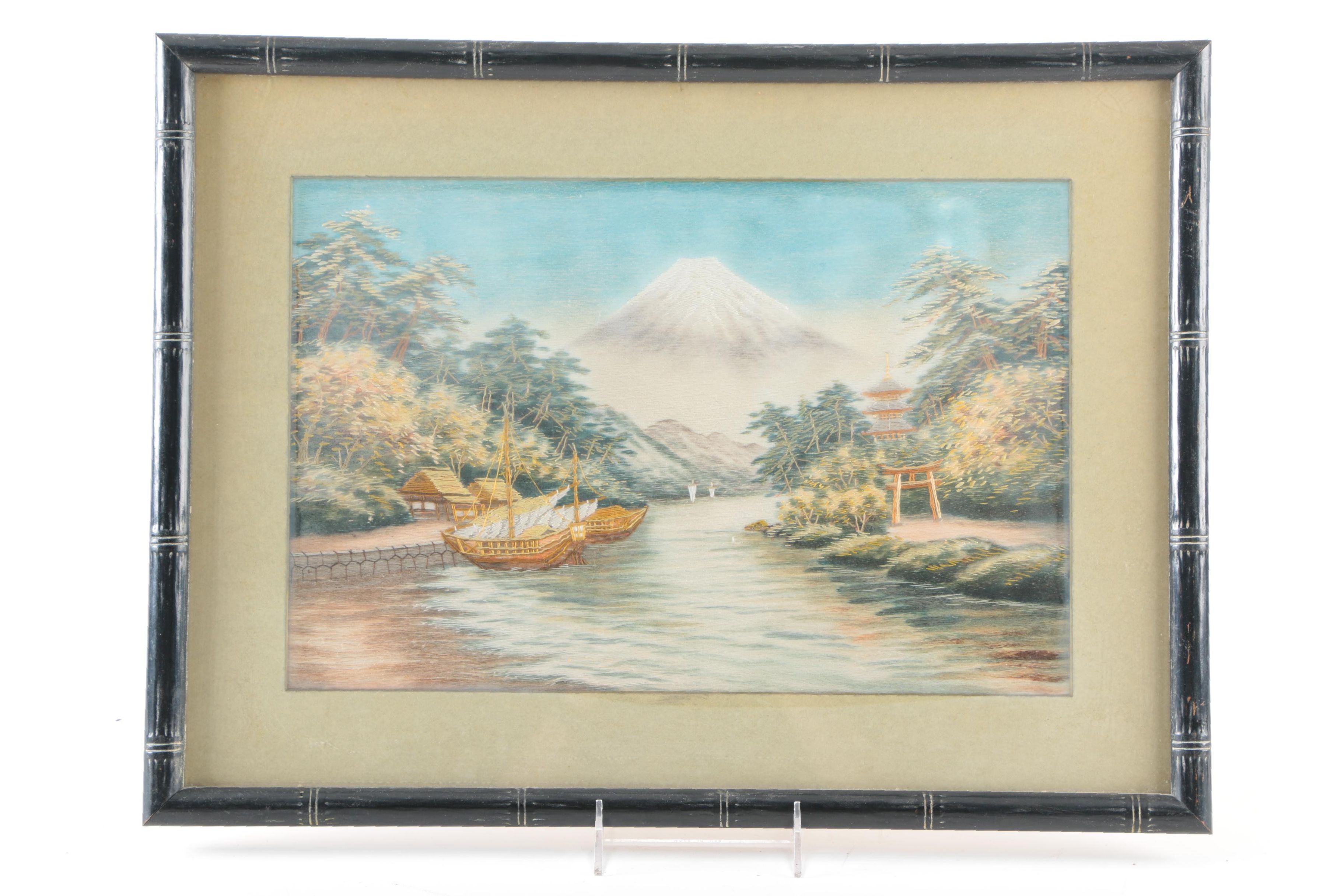 Japanese Inspired Embroidered Textile Landscapes