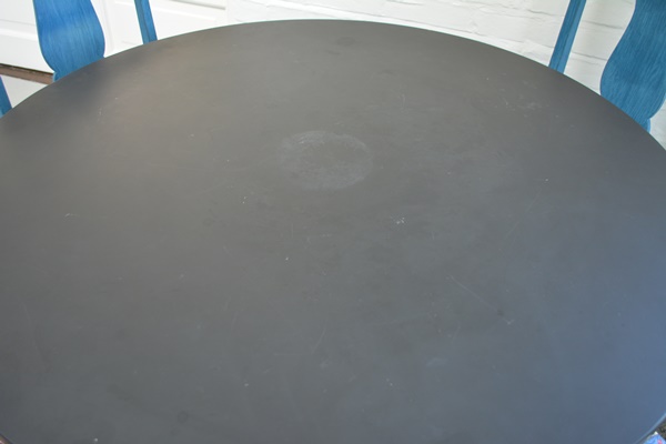 Slate Top Round Table and Four Chairs