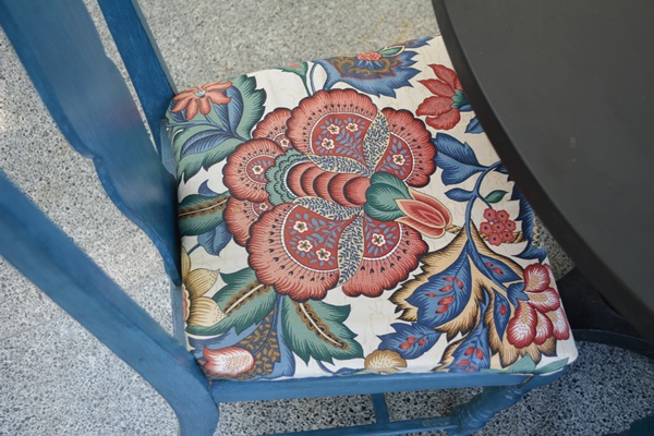 Slate Top Round Table and Four Chairs