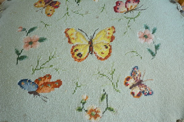 Vintage Maple Needlepoint Arm Chair