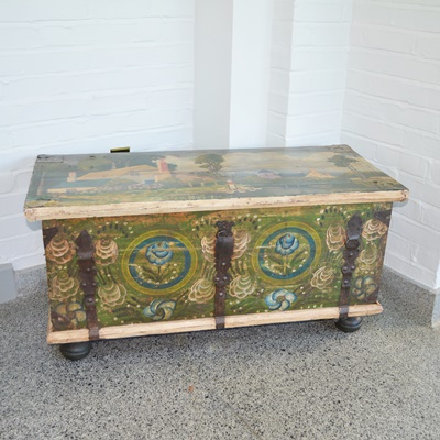 Folk Style Hand Painted Blanket Chest
