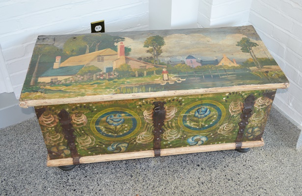 Folk Style Hand Painted Blanket Chest