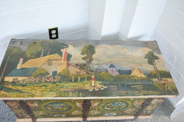 Folk Style Hand Painted Blanket Chest