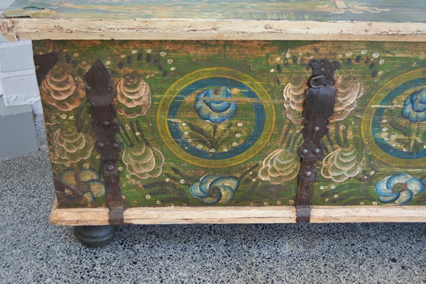 Folk Style Hand Painted Blanket Chest