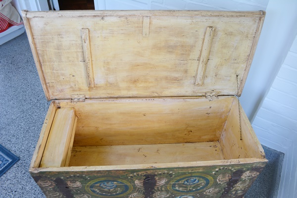 Folk Style Hand Painted Blanket Chest