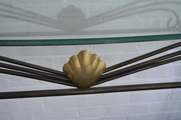 Glass Top Metal Console Table