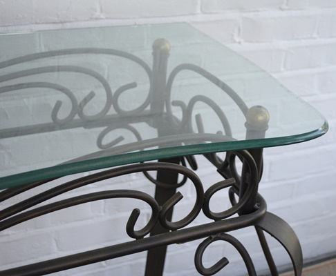Glass Top Metal Console Table