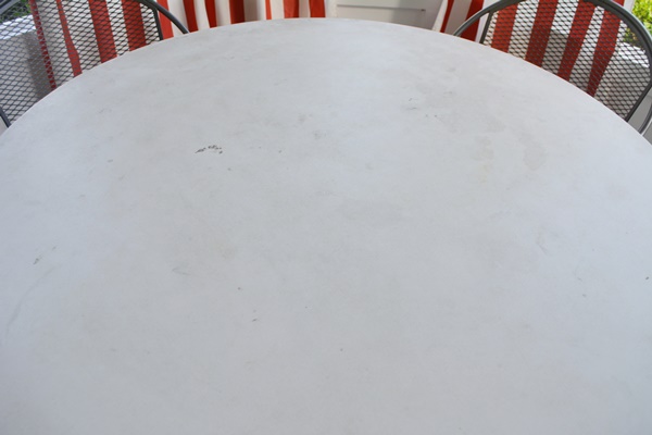 Laminate and Metal Round Table and Four Metal Chairs