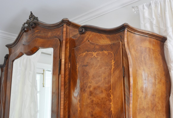 Antique Italian Louis XV Style Serpentine Wardrobe