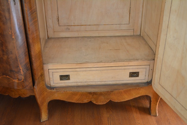 Antique Italian Louis XV Style Serpentine Wardrobe