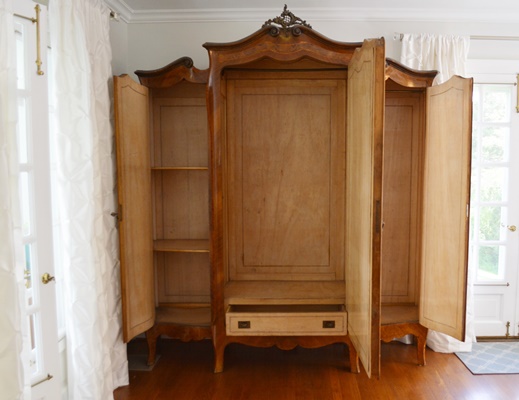 Antique Italian Louis XV Style Serpentine Wardrobe