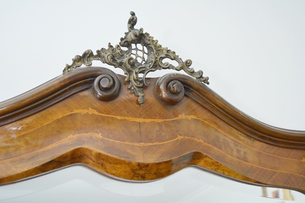 Antique Italian Louis XV Style Bombe Dresser With Mirror