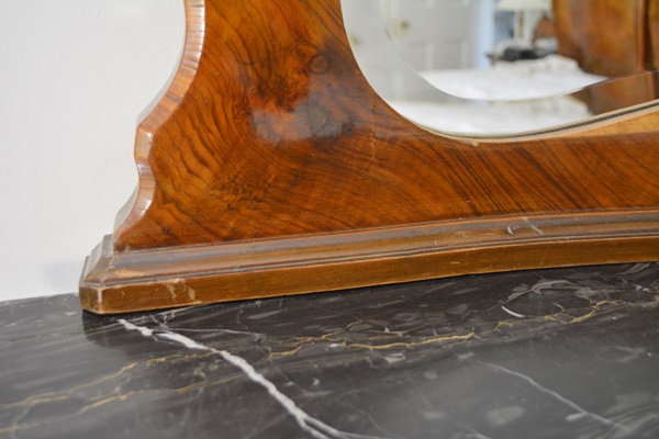 Antique Italian Louis XV Style Bombe Dresser With Mirror