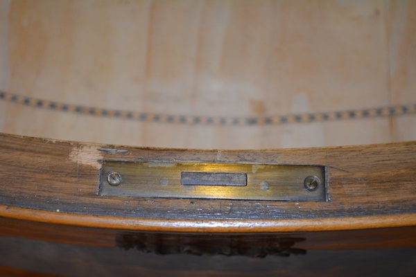 Antique Italian Louis XV Style Bombe Dresser With Mirror