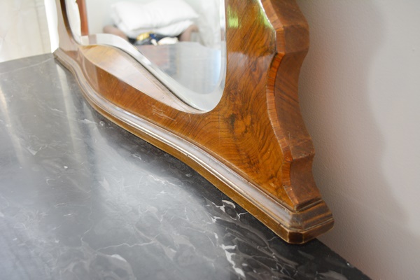 Antique Italian Louis XV Style Bombe Dresser With Mirror