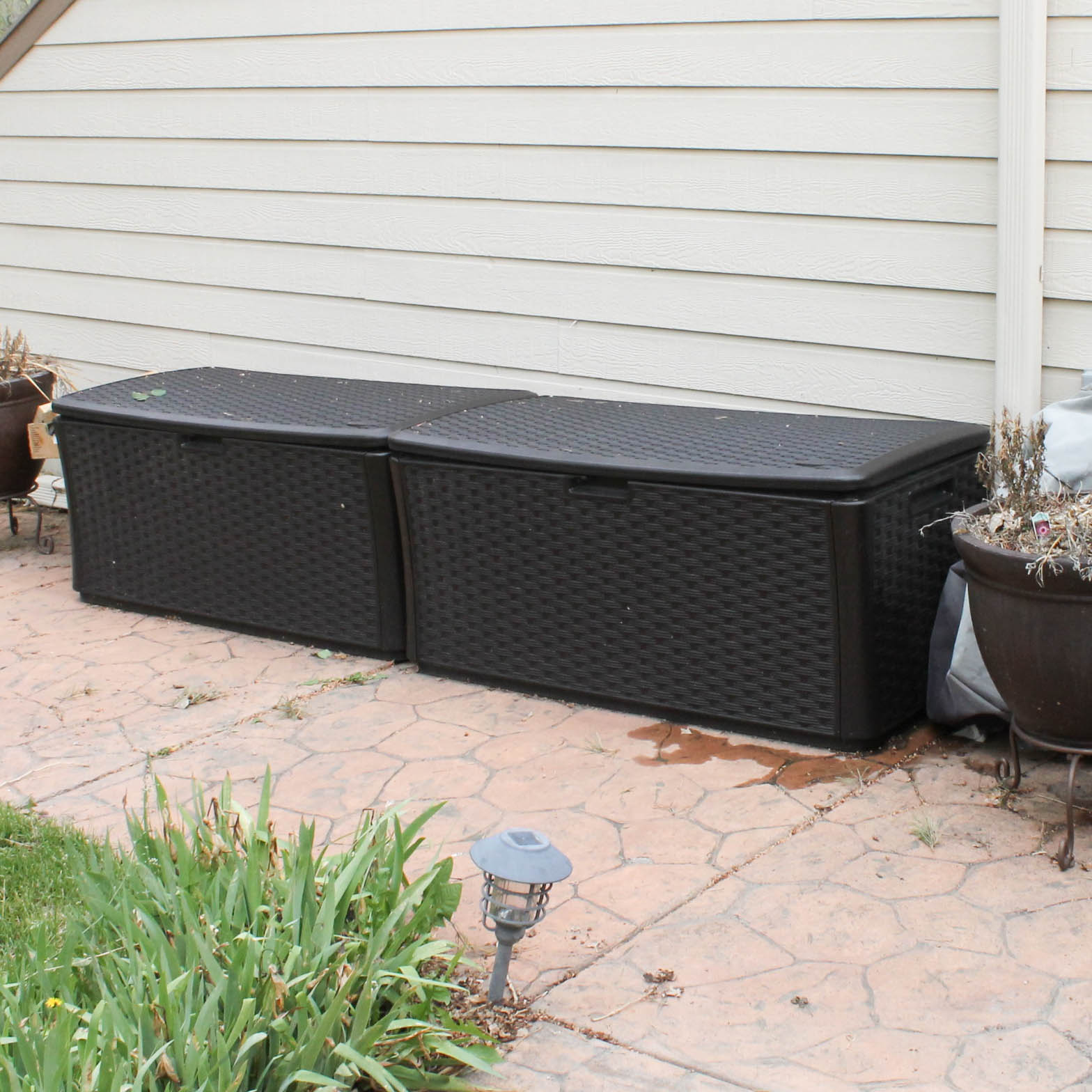 Pair of Suncast Large Outdoor Storage Bins