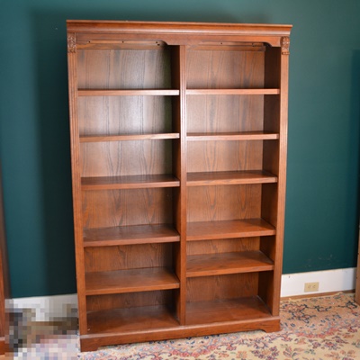 Divided Six High Wood Bookcase
