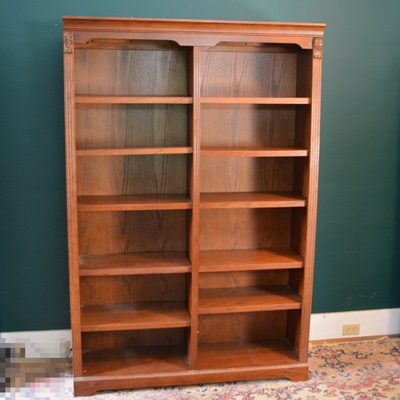 Divided Six High Wood Bookcase