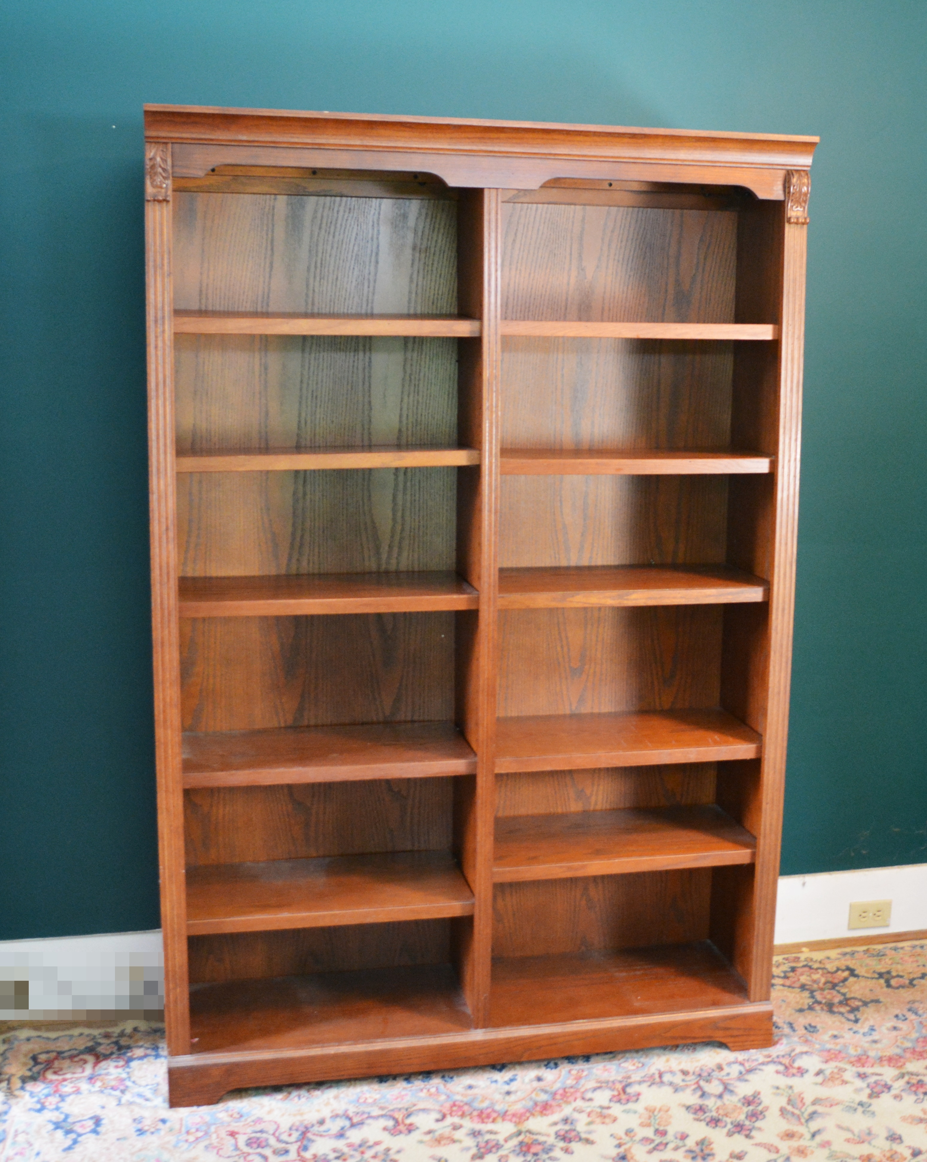 Divided Six High Wood Bookcase