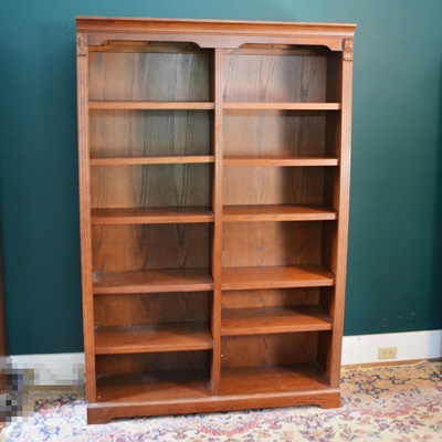 Divided Six High Wood Bookcase