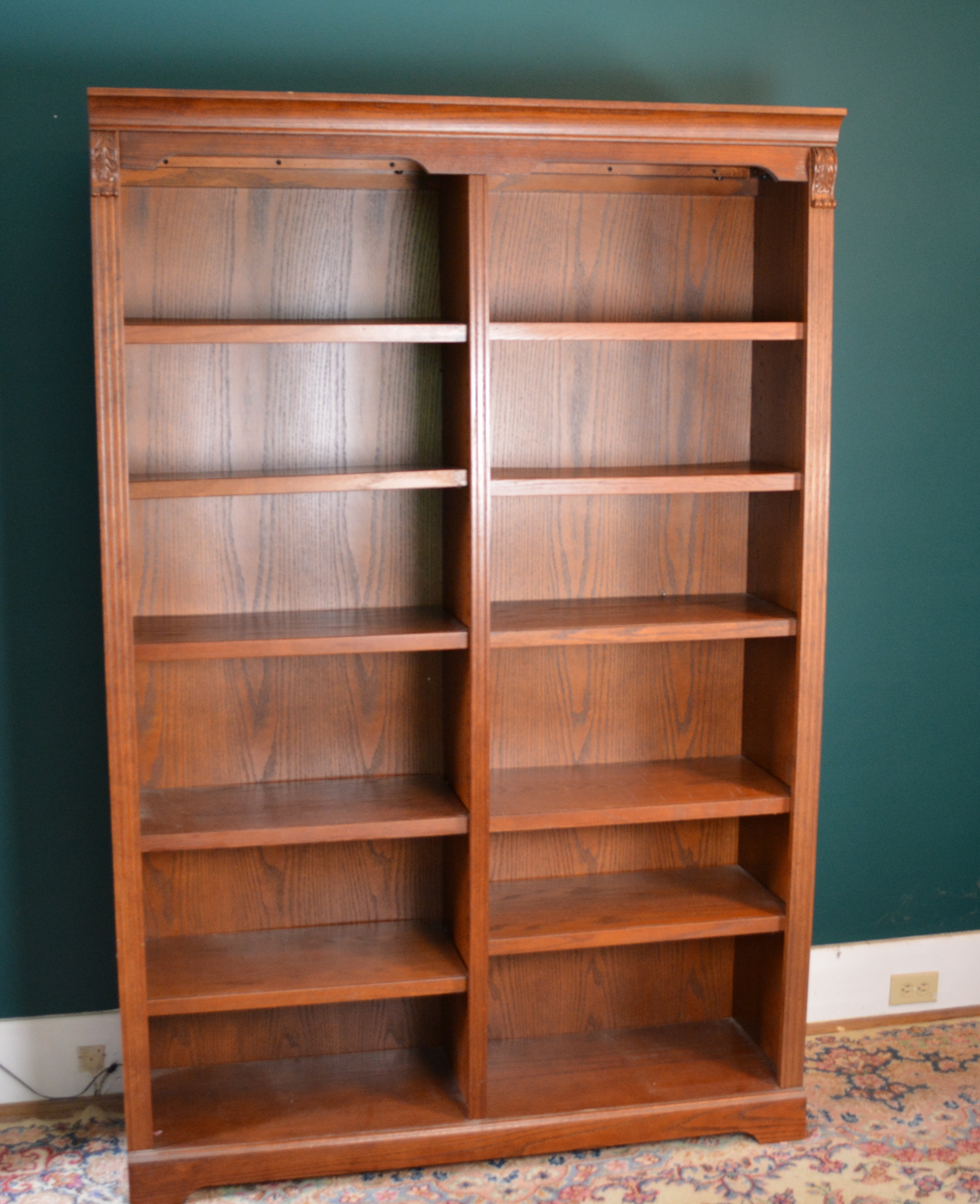 Divided Six High Wood Bookcase