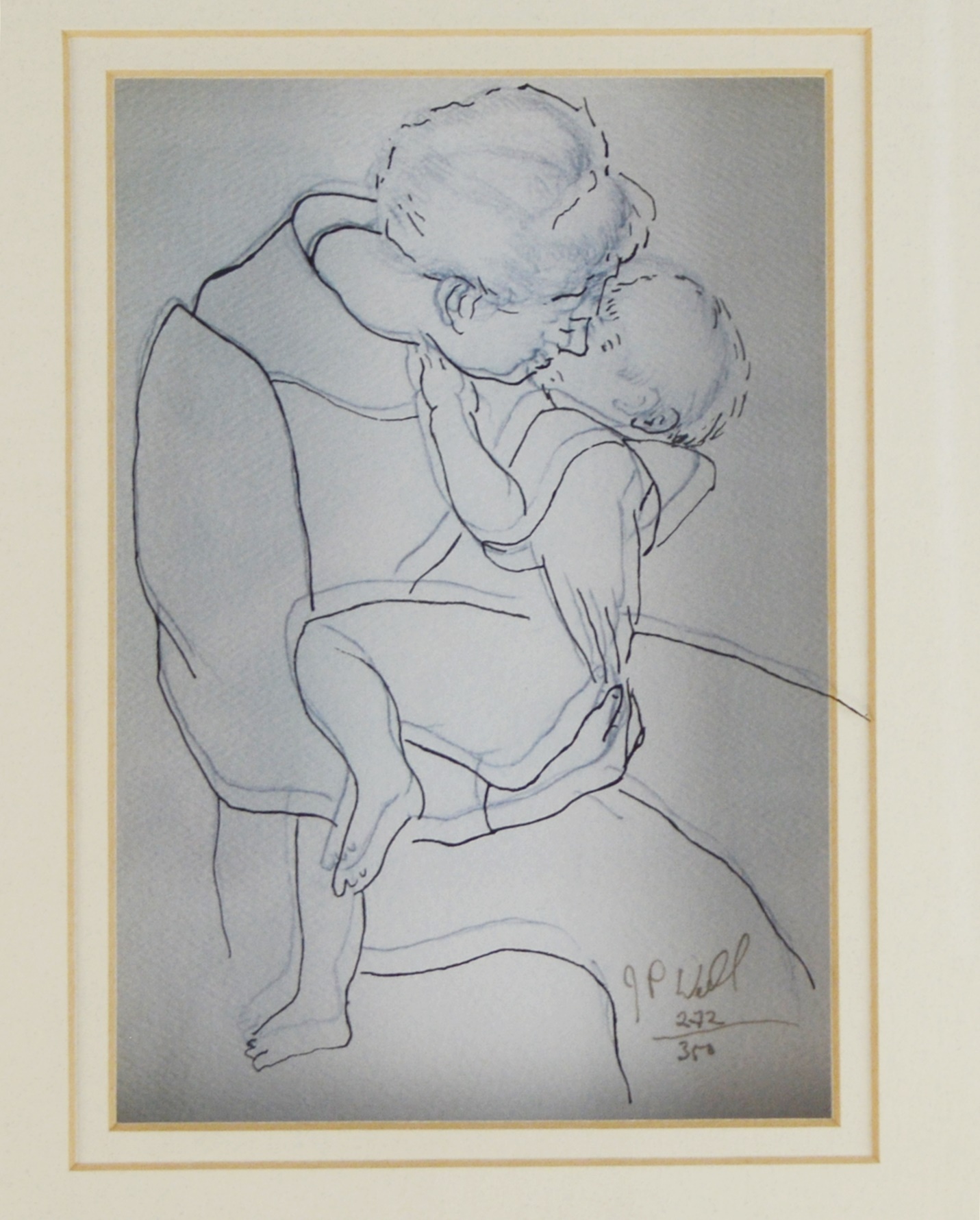 Jean-Pierre Weill Limited Edition "Woman and Child' Vitreograph