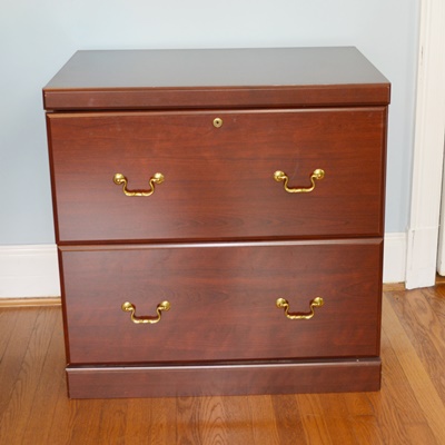 Two Drawer Wood Laminate Lateral Filing Cabinet