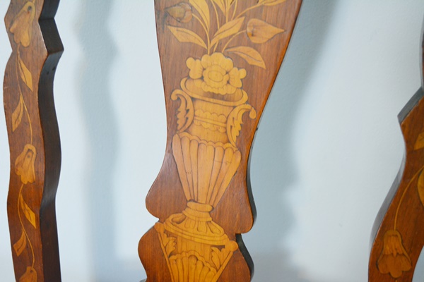 Two 19th Century Dutch Marquetry Side Chairs