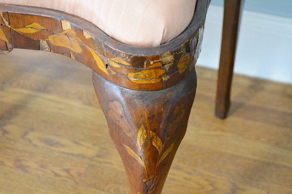Two 19th Century Dutch Marquetry Side Chairs