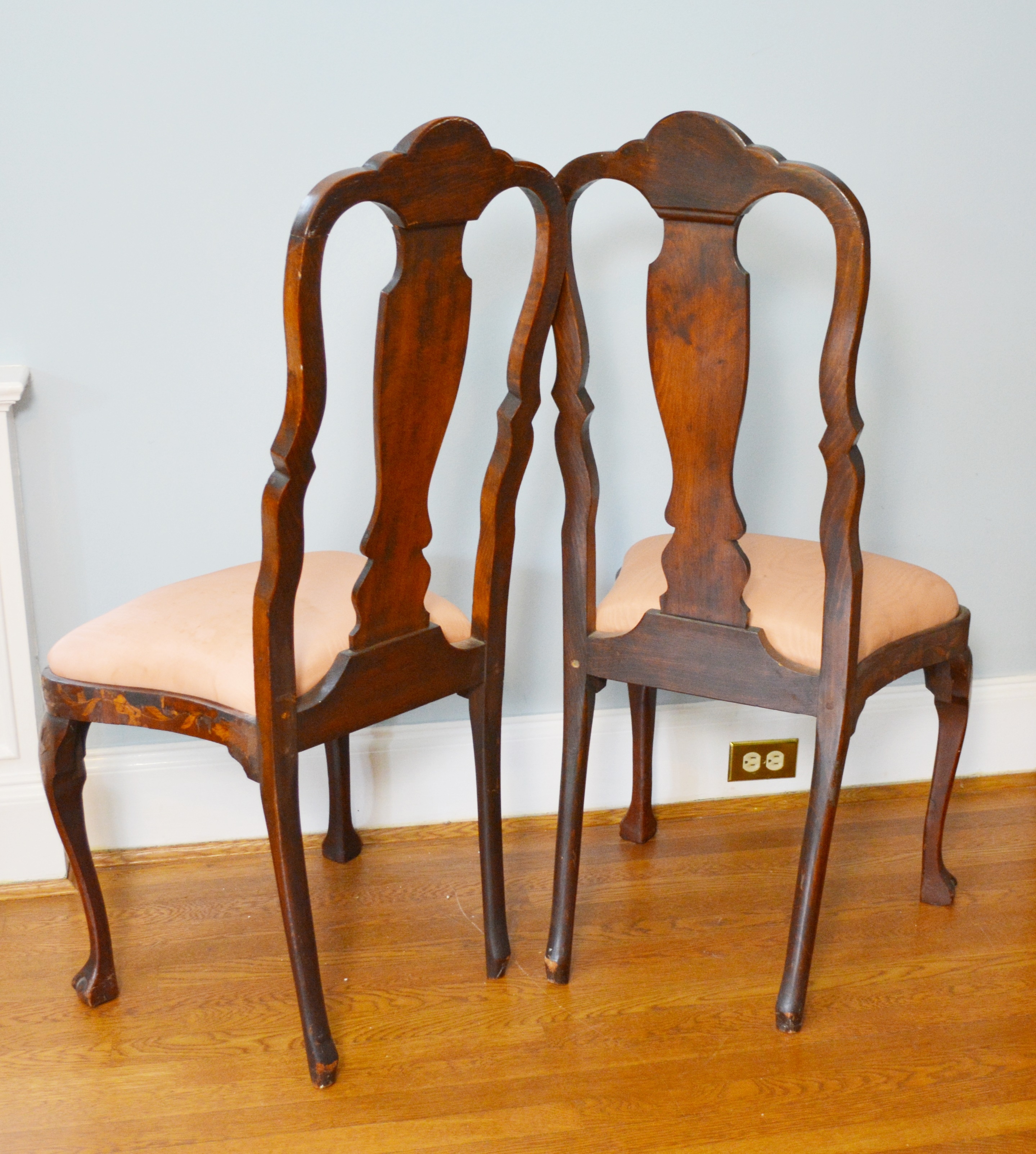 Two 19th Century Dutch Marquetry Side Chairs