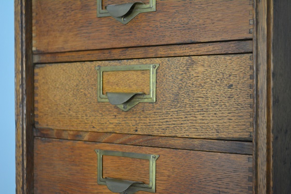 Antique Globe Oak Flat File Cabinet