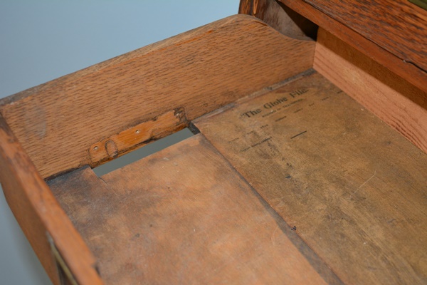 Antique Globe Oak Flat File Cabinet