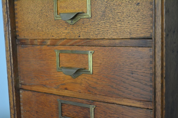 Antique Globe Oak Flat File Cabinet